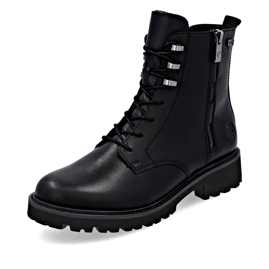schwarze damen-stiefeletten mit reißverschluss remonte d8656-00
