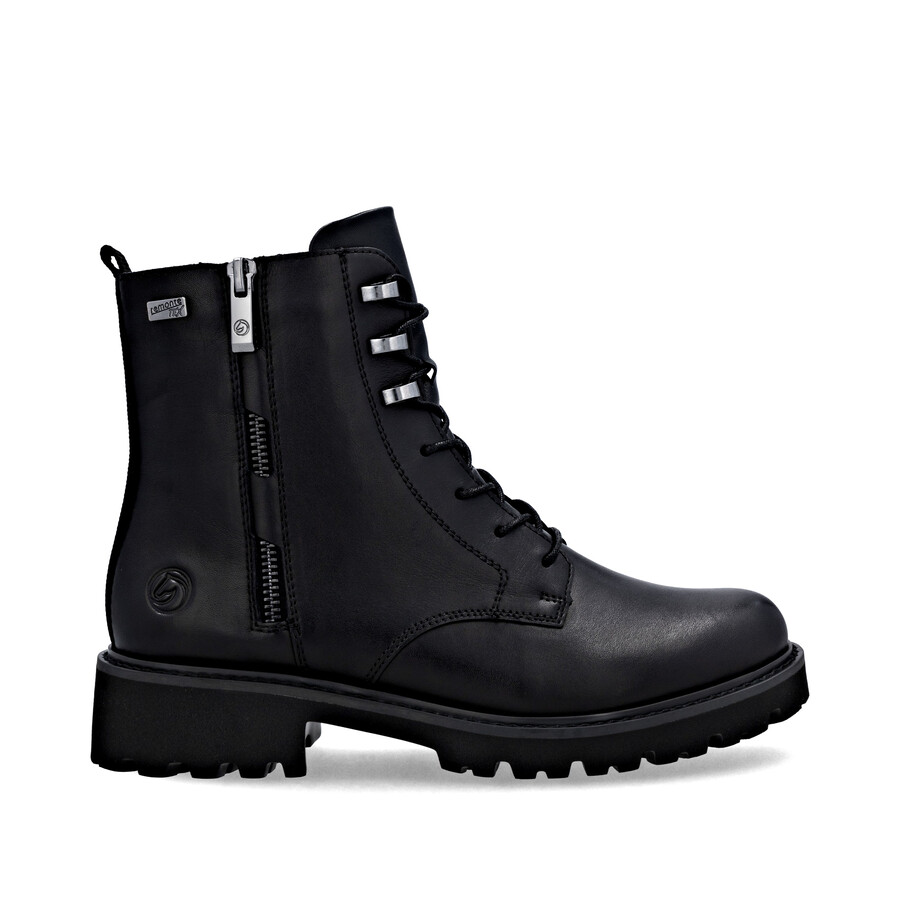 schwarze damen-stiefeletten mit reißverschluss remonte d8656-00