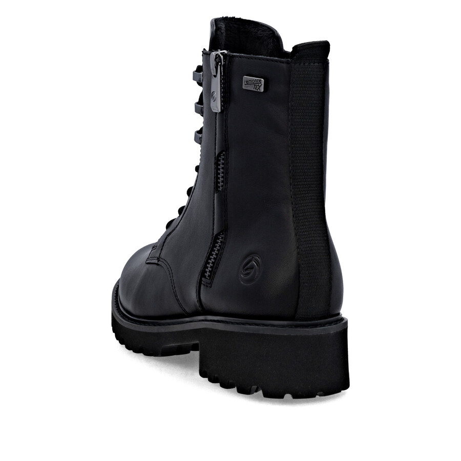 schwarze damen-stiefeletten mit reißverschluss remonte d8656-00