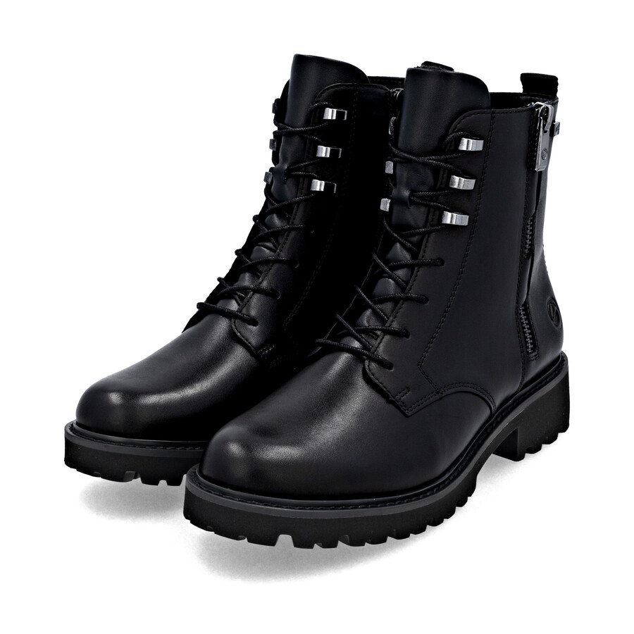 schwarze damen-stiefeletten mit reißverschluss remonte d8656-00