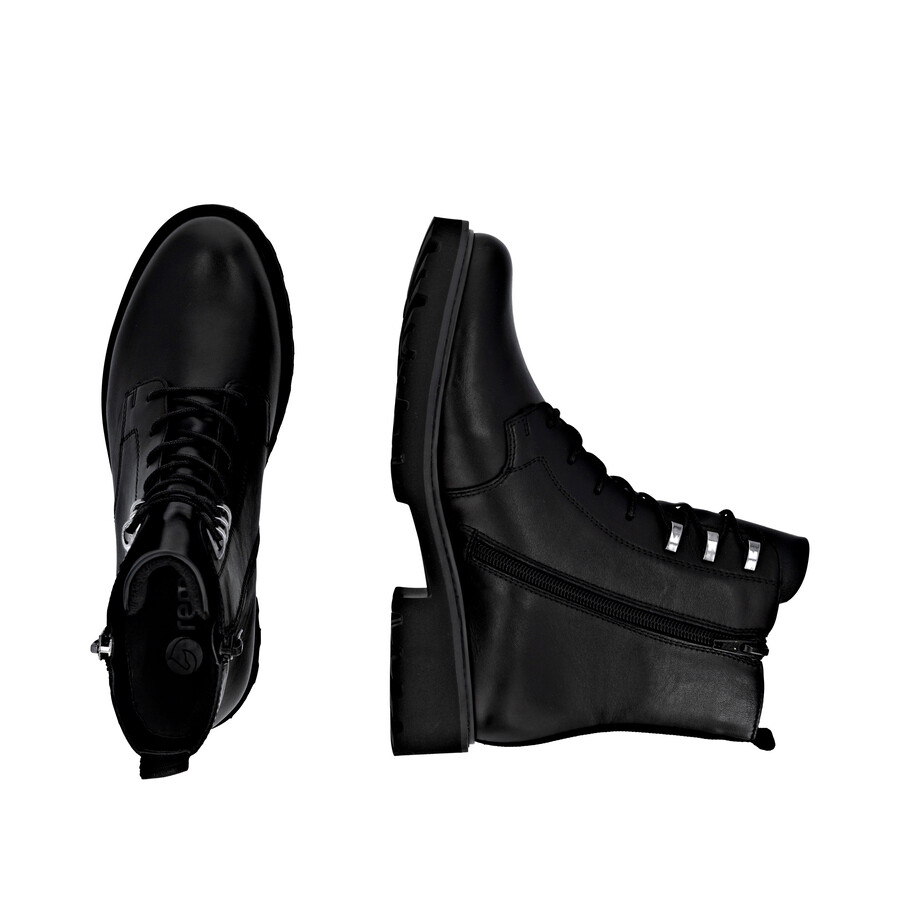 schwarze damen-stiefeletten mit reißverschluss remonte d8656-00