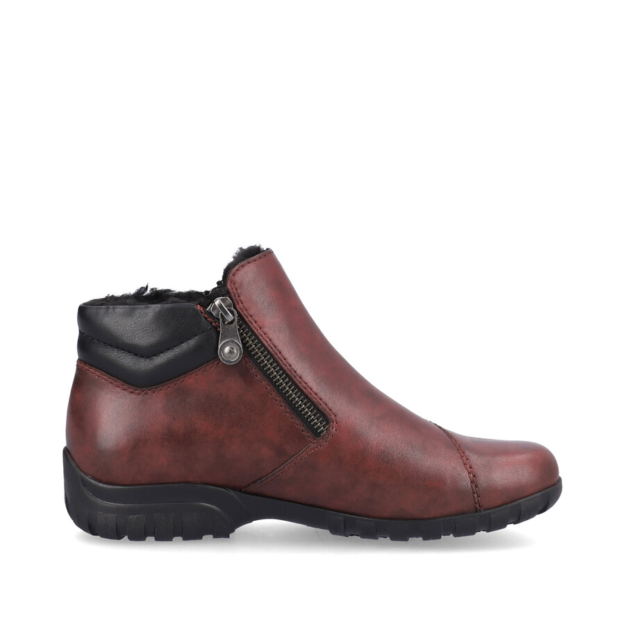 rote damen-stiefel mit reißverschluss rieker l4655-35