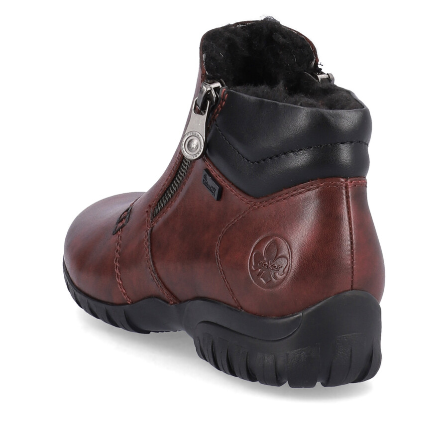 rote damen-stiefel mit reißverschluss rieker l4655-35