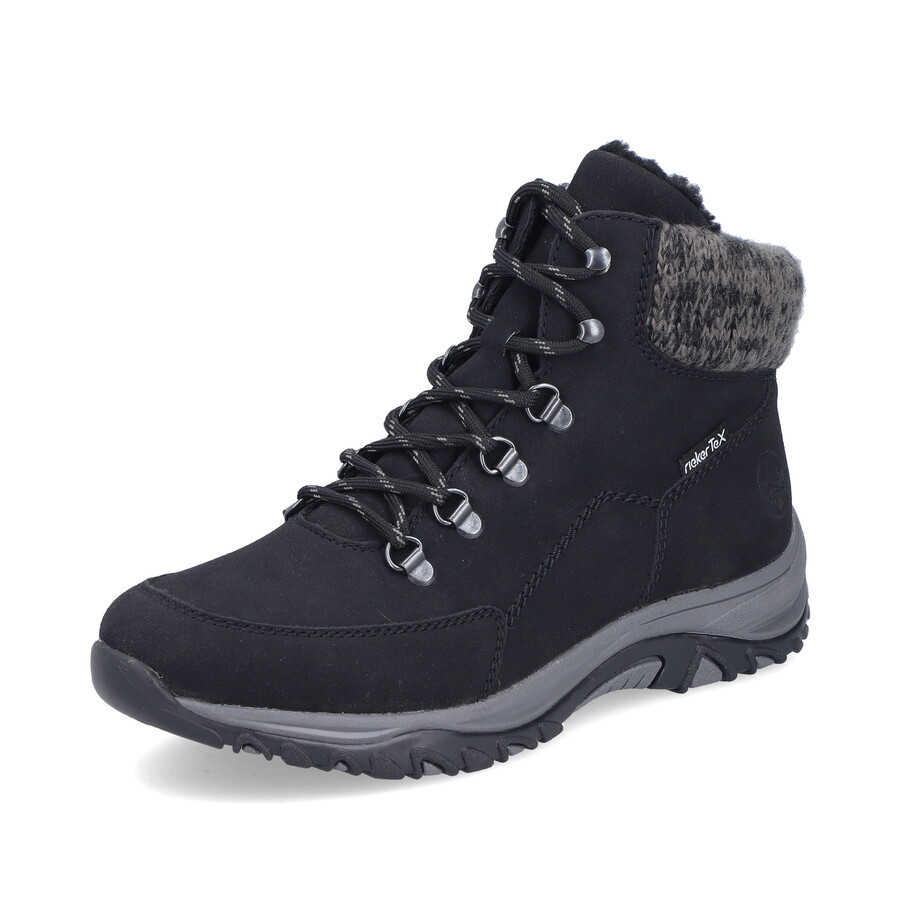 schwarze elastische stiefel für damen rieker m9610-00