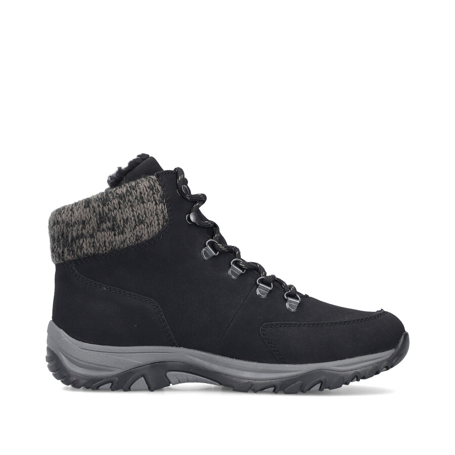 schwarze elastische stiefel für damen rieker m9610-00