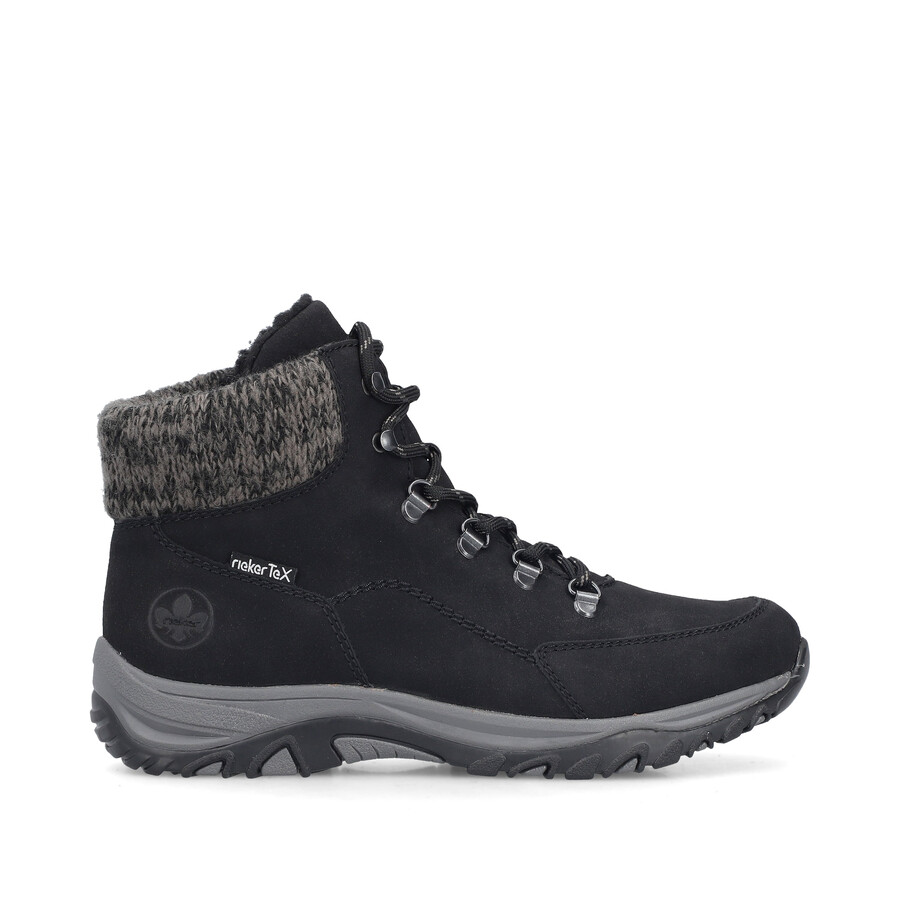 schwarze elastische stiefel für damen rieker m9610-00