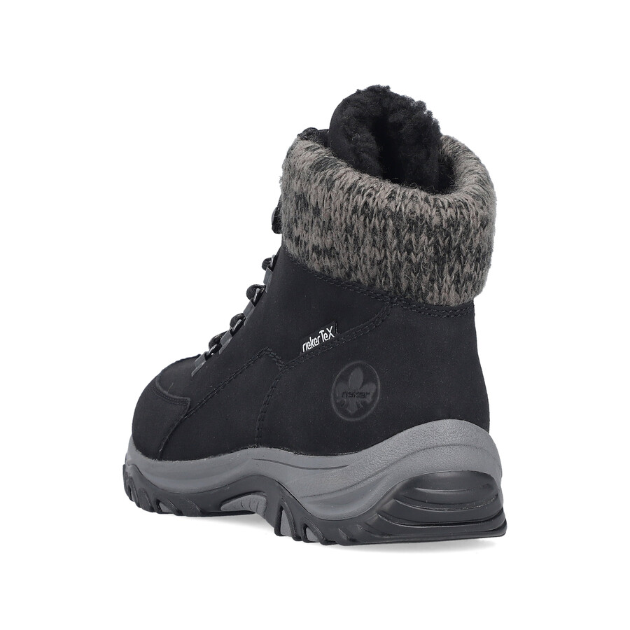 schwarze elastische stiefel für damen rieker m9610-00