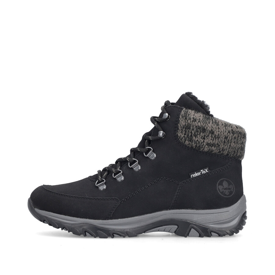 schwarze elastische stiefel für damen rieker m9610-00