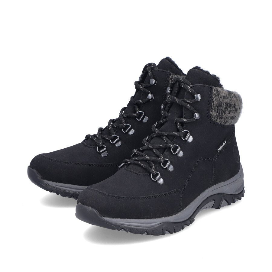 schwarze elastische stiefel für damen rieker m9610-00