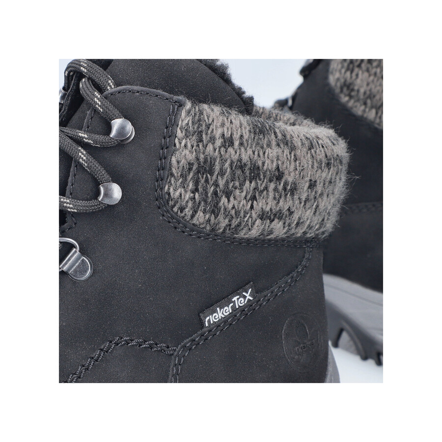 schwarze elastische stiefel für damen rieker m9610-00