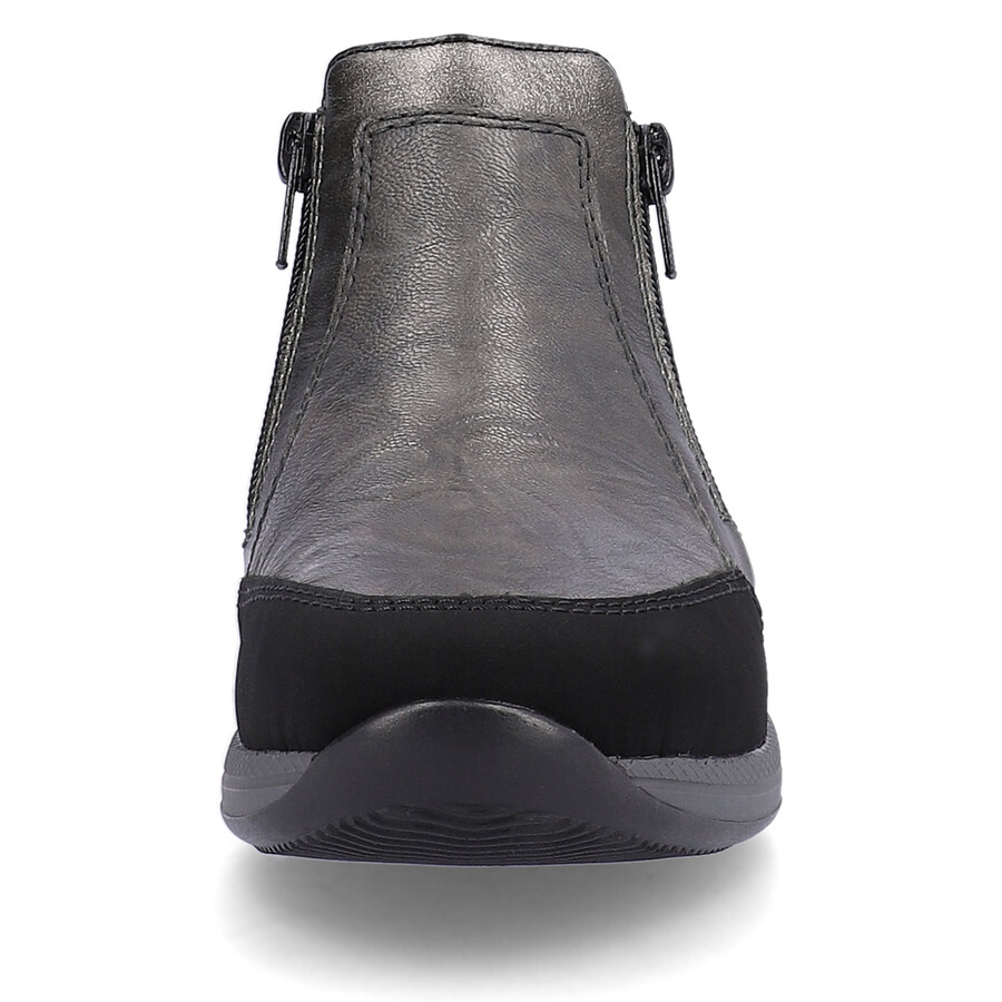 graue damen-stiefel mit reißverschluss rieker n1152-42