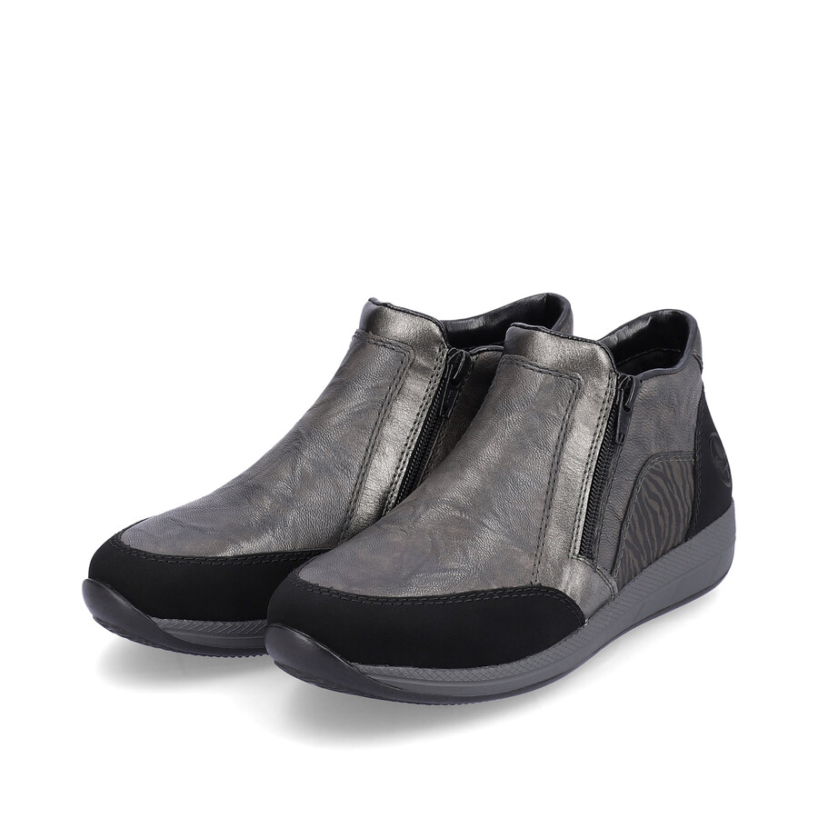graue damen-stiefel mit reißverschluss rieker n1152-42