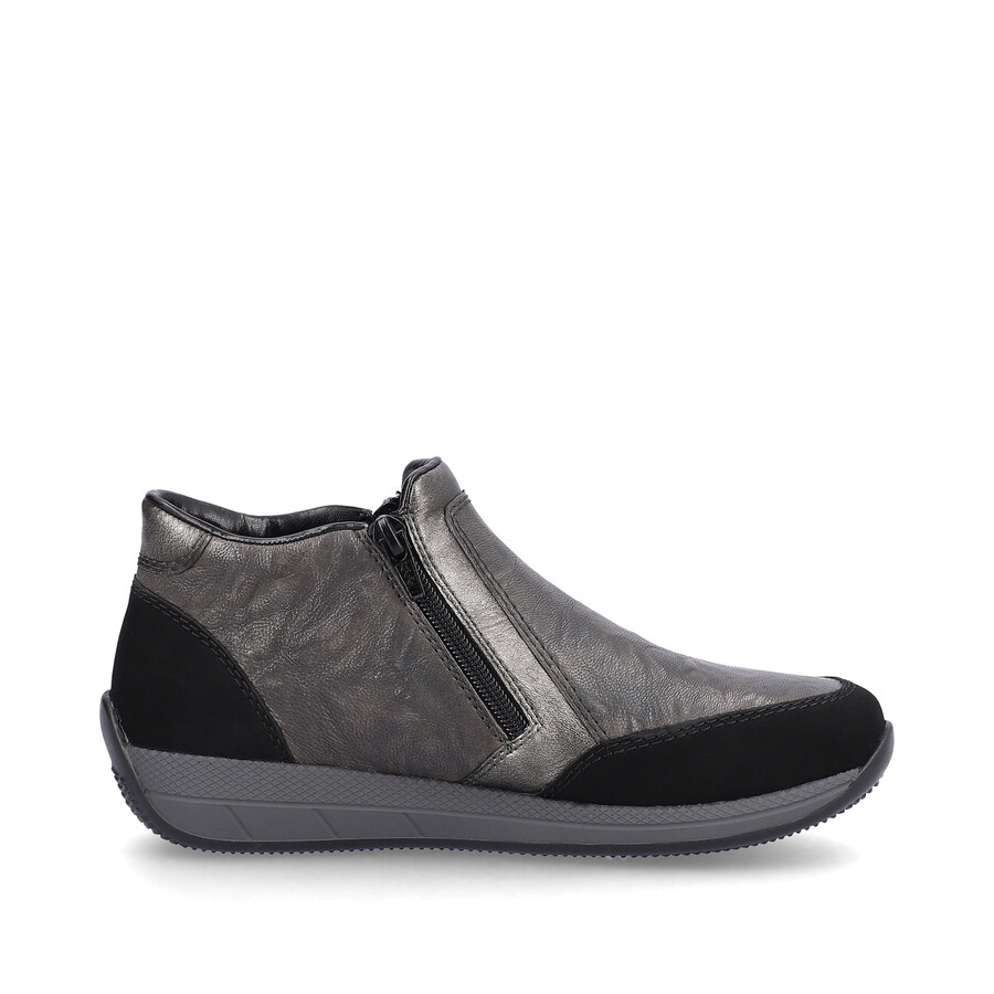 graue damen-stiefel mit reißverschluss rieker n1152-42