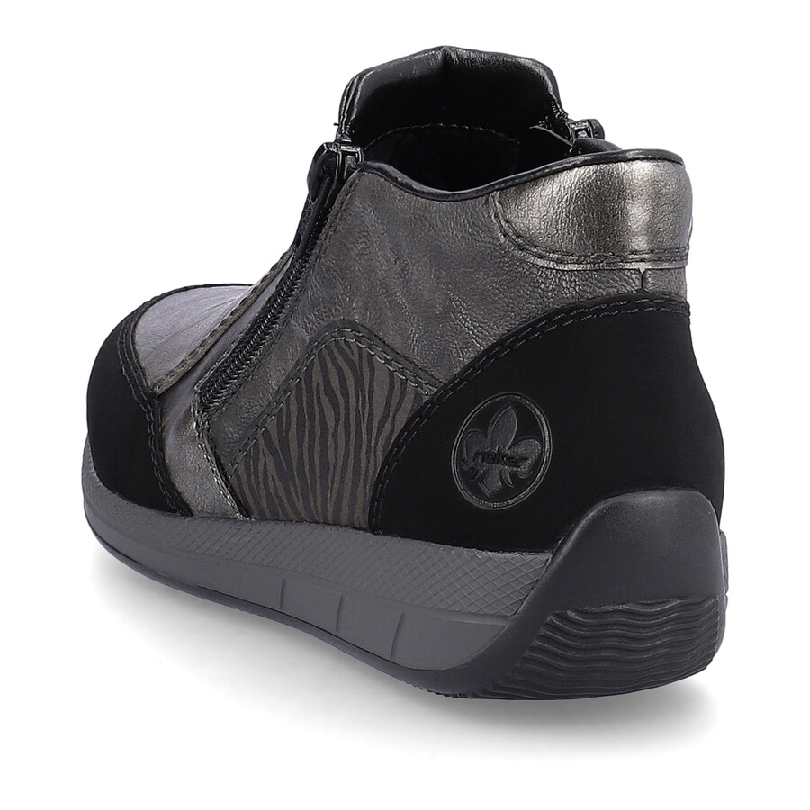 graue damen-stiefel mit reißverschluss rieker n1152-42