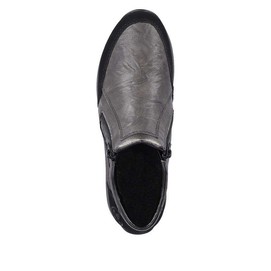 graue damen-stiefel mit reißverschluss rieker n1152-42