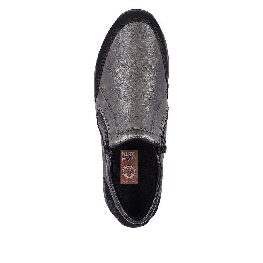 graue damen-stiefel mit reißverschluss rieker n1152-42