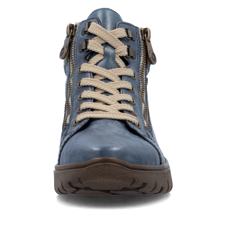 blaue damen-stiefel mit reißverschluss rieker n1305-14
