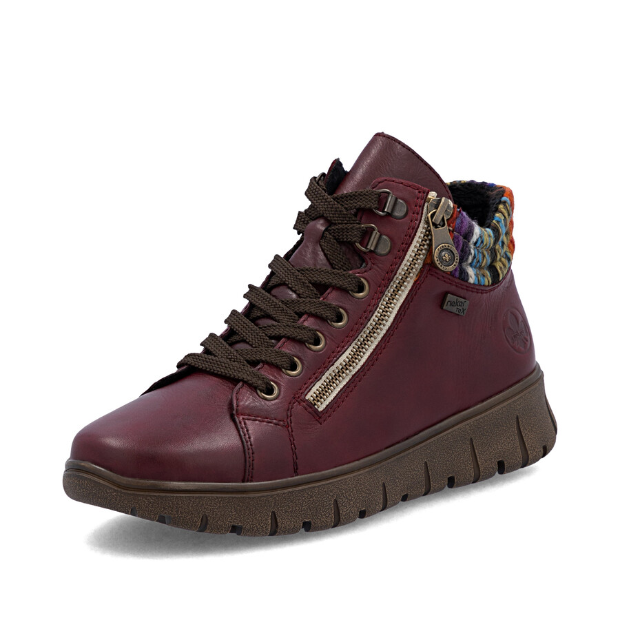 rote damen-stiefel mit reißverschluss rieker n1305-35