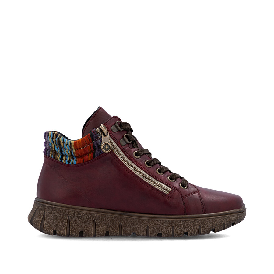 rote damen-stiefel mit reißverschluss rieker n1305-35