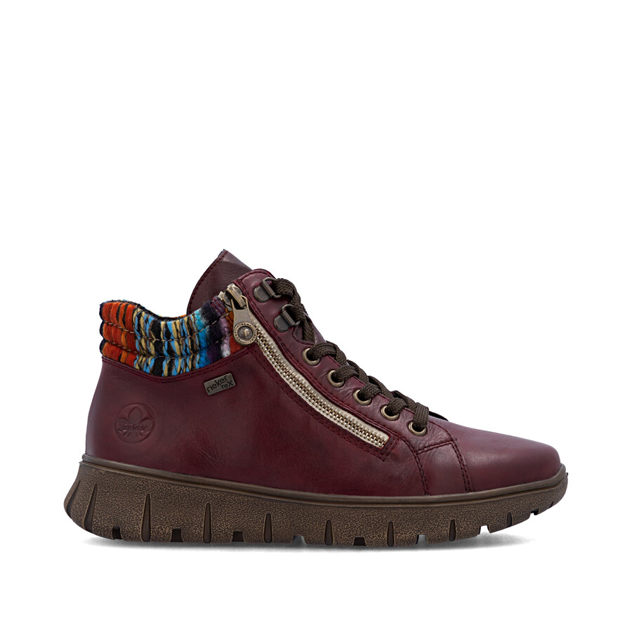 rote damen-stiefel mit reißverschluss rieker n1305-35