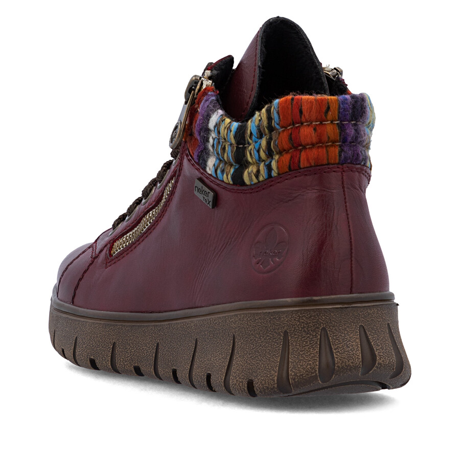 rote damen-stiefel mit reißverschluss rieker n1305-35