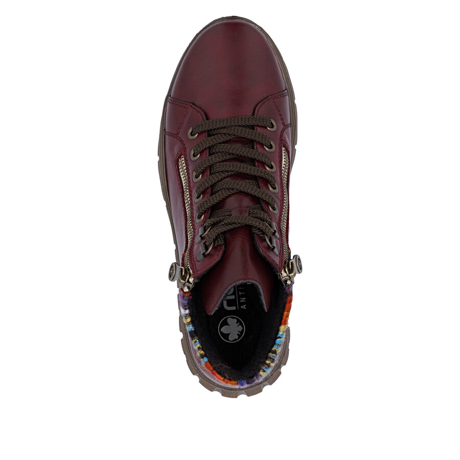 rote damen-stiefel mit reißverschluss rieker n1305-35