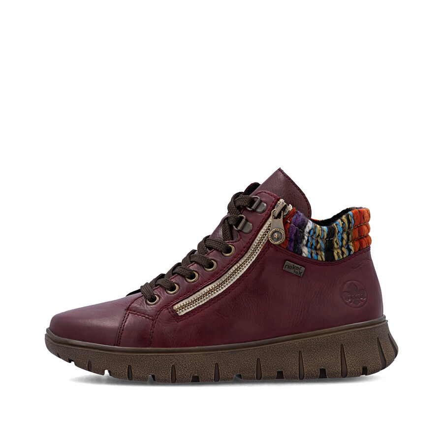 rote damen-stiefel mit reißverschluss rieker n1305-35