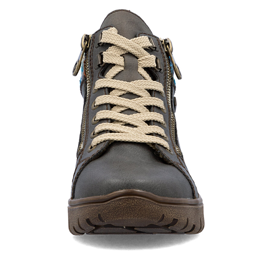 graue damen-stiefel mit reißverschluss rieker n1305-45