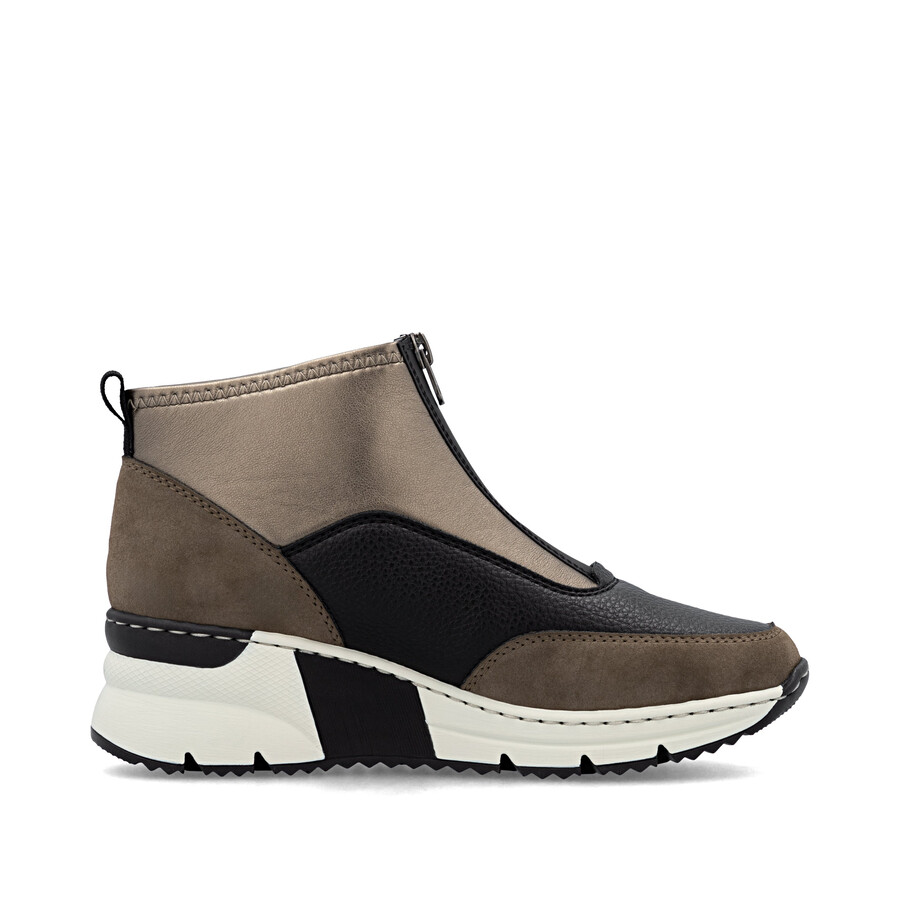 braune damen-stiefel mit reißverschluss rieker n6352-25