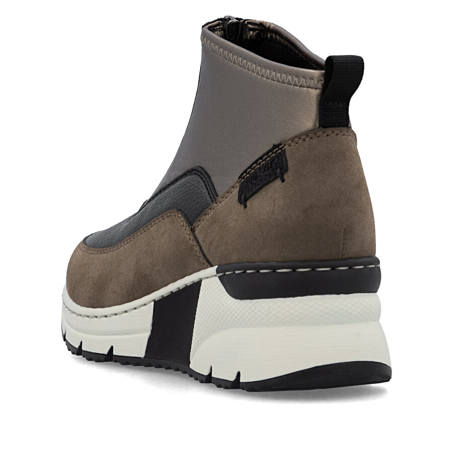 braune damen-stiefel mit reißverschluss rieker n6352-25