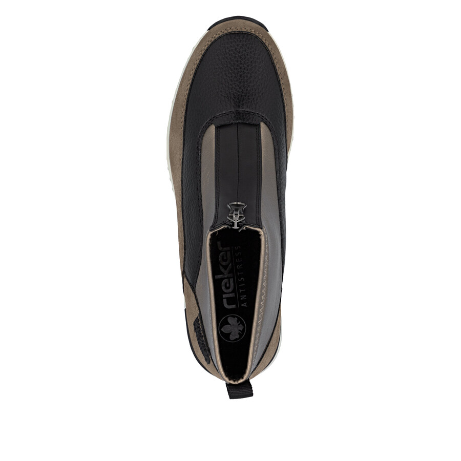 braune damen-stiefel mit reißverschluss rieker n6352-25