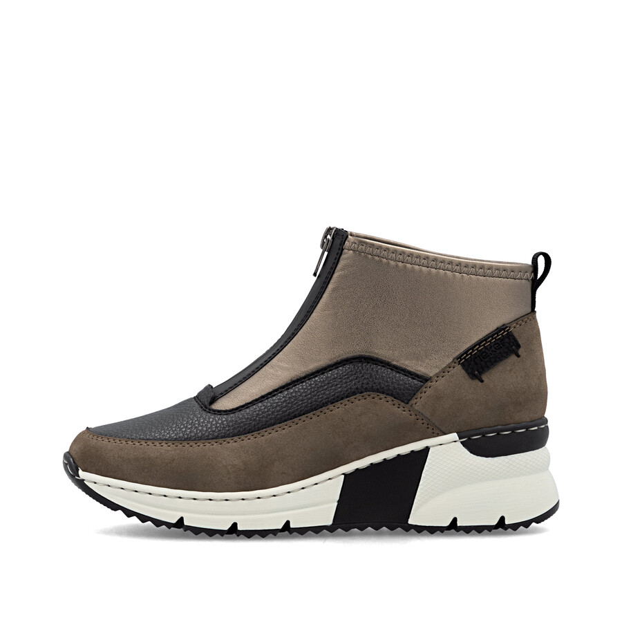 braune damen-stiefel mit reißverschluss rieker n6352-25