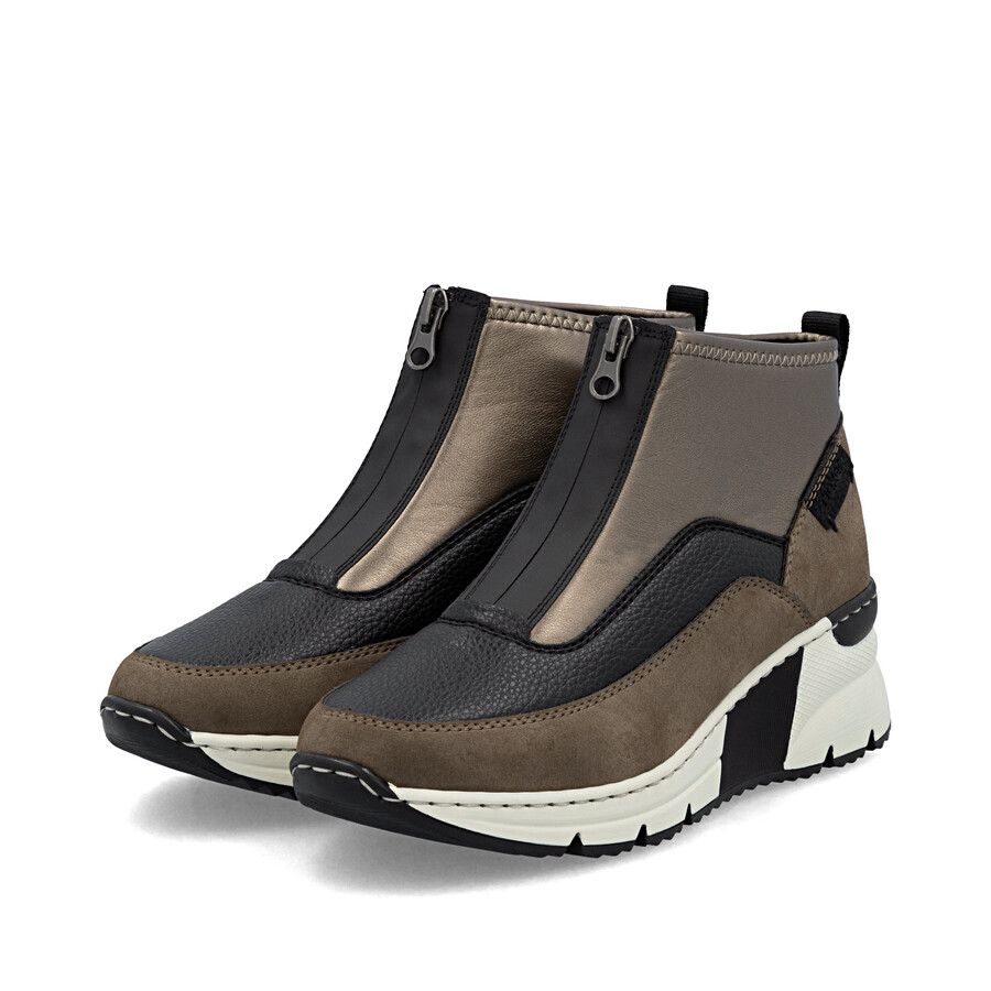 braune damen-stiefel mit reißverschluss rieker n6352-25