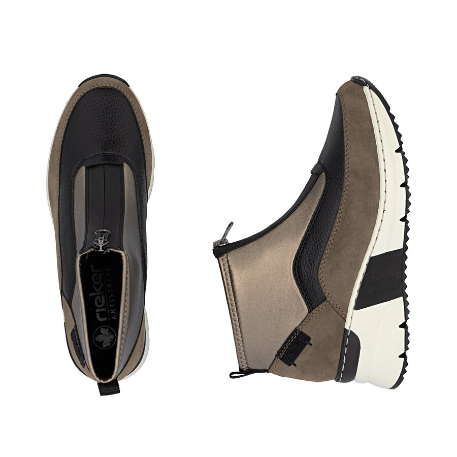 braune damen-stiefel mit reißverschluss rieker n6352-25