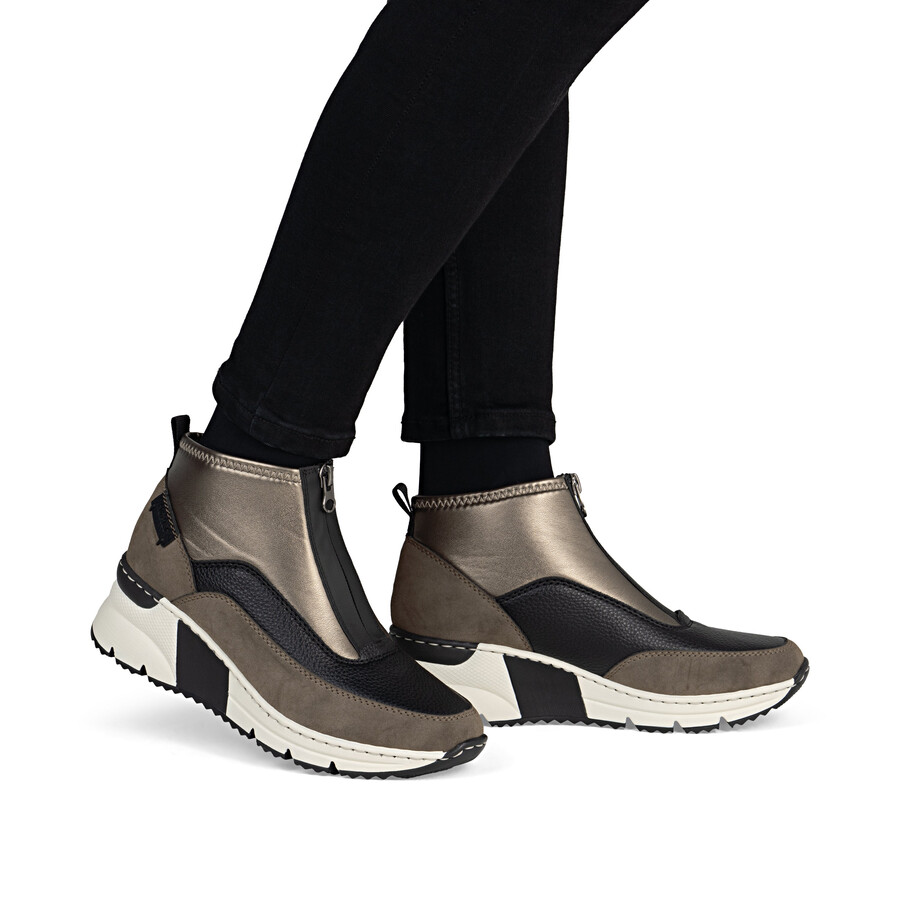 braune damen-stiefel mit reißverschluss rieker n6352-25