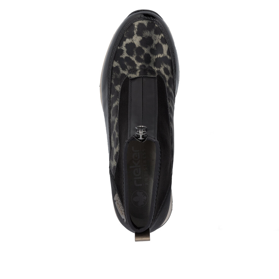schwarze damen-stiefel mit reißverschluss rieker n9362-00