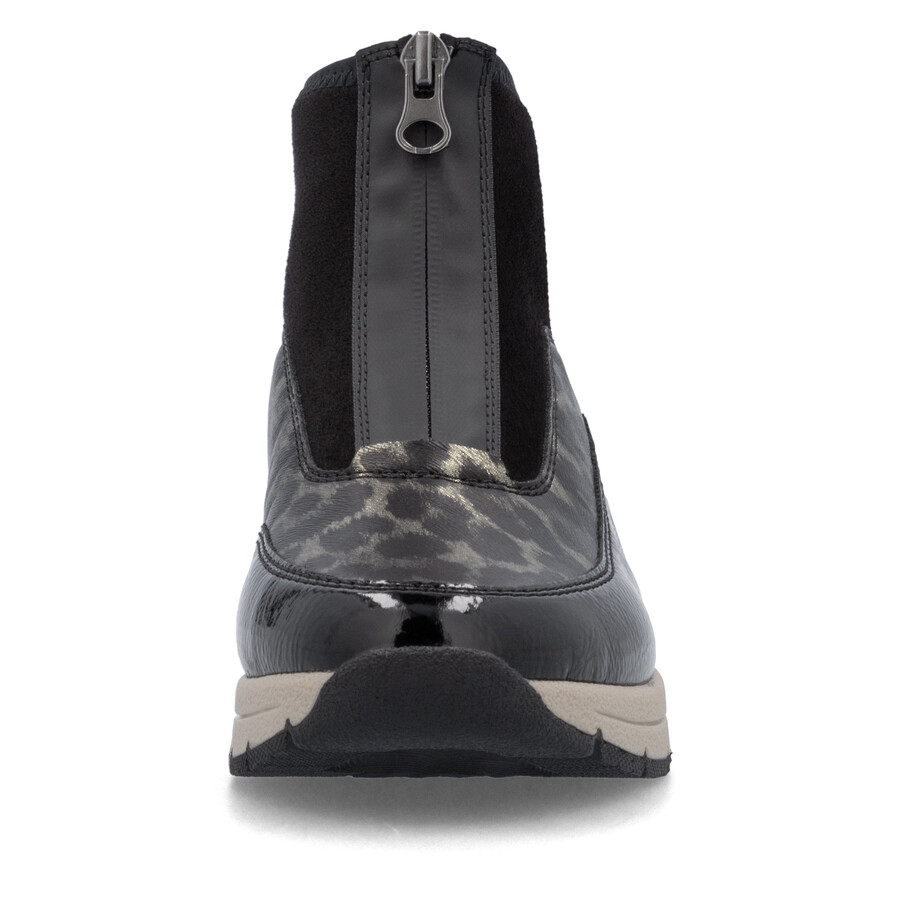 schwarze damen-stiefel mit reißverschluss rieker n9362-00
