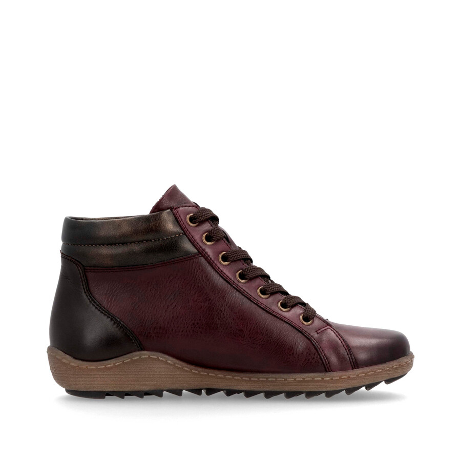 rote damen-stiefeletten mit reißverschluss remonte r1458-35