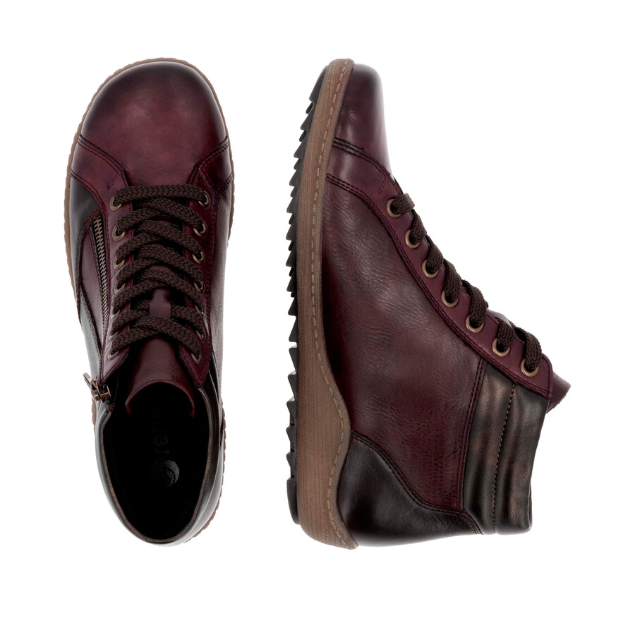 rote damen-stiefeletten mit reißverschluss remonte r1458-35
