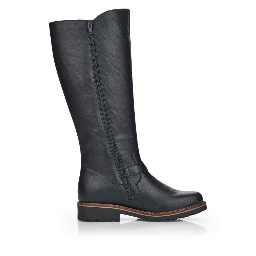 schwarze damen-stiefel mit reißverschluss remonte r6590-01