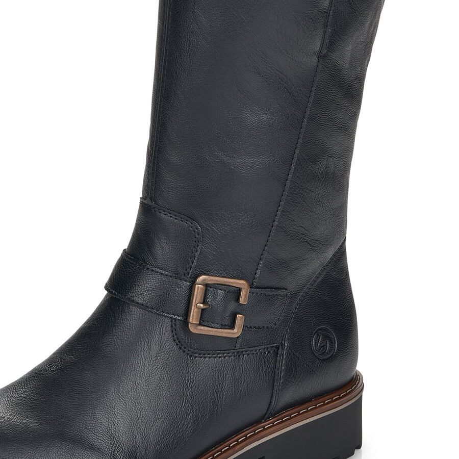 schwarze damen-stiefel mit reißverschluss remonte r6590-01