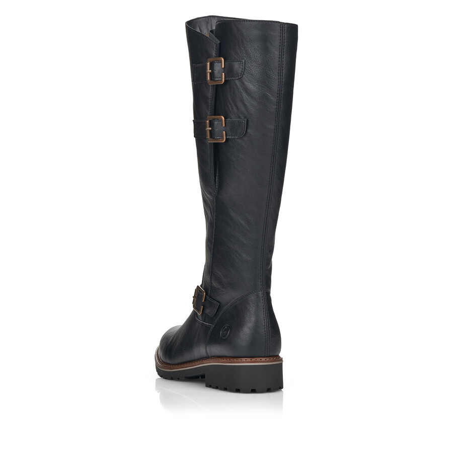 schwarze damen-stiefel mit reißverschluss remonte r6590-01