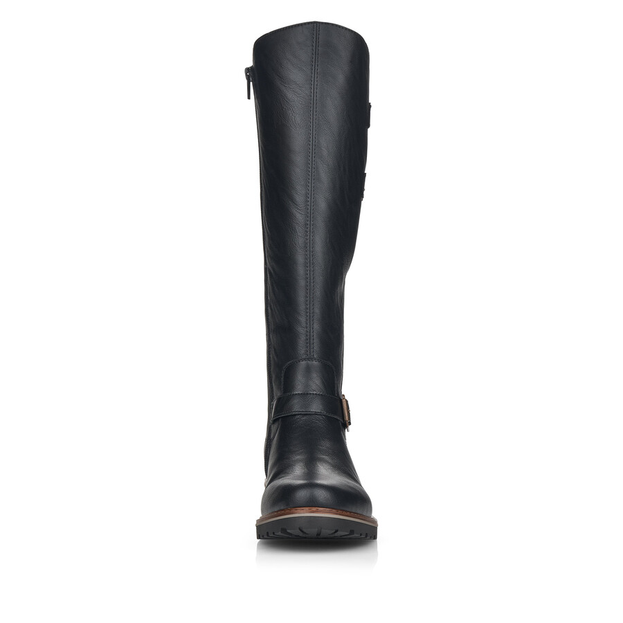 schwarze damen-stiefel mit reißverschluss remonte r6590-01