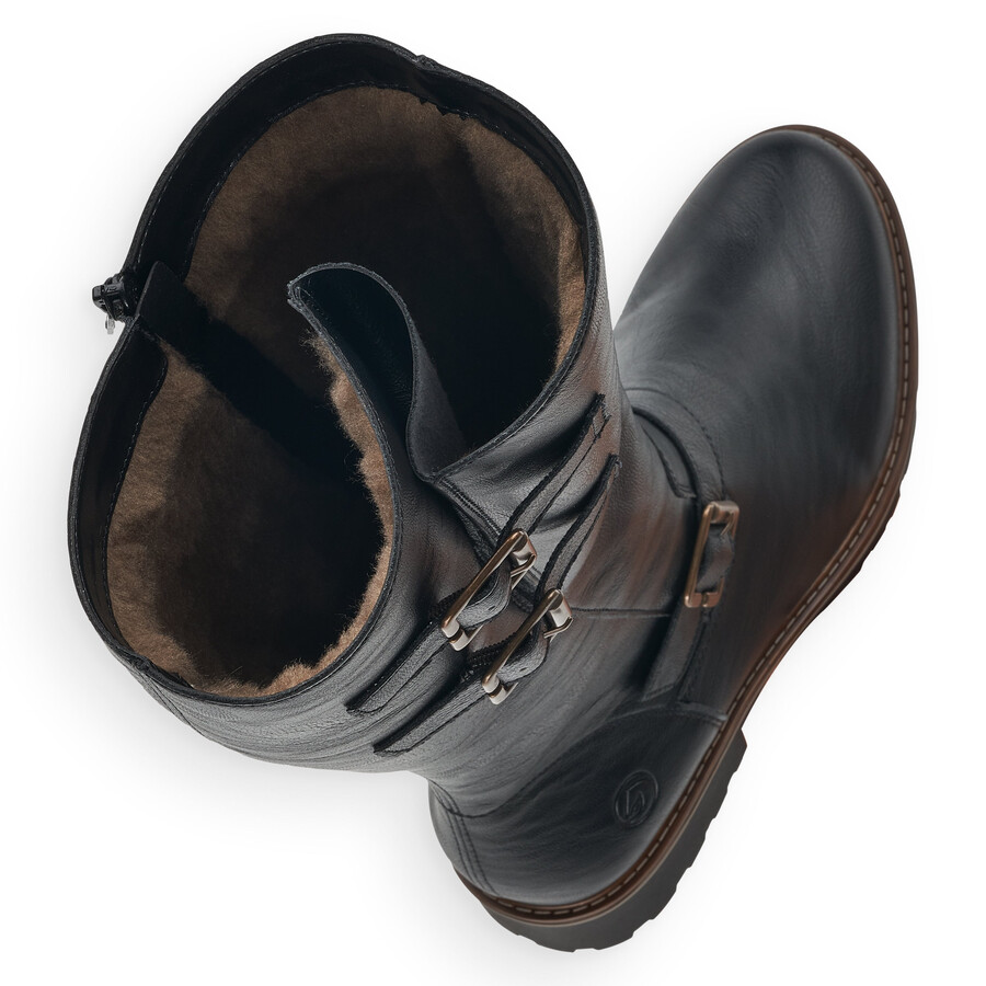 schwarze damen-stiefel mit reißverschluss remonte r6590-01