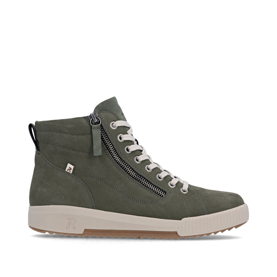 grüne damen-stiefel mit reißverschluss rieker sport w0164-54