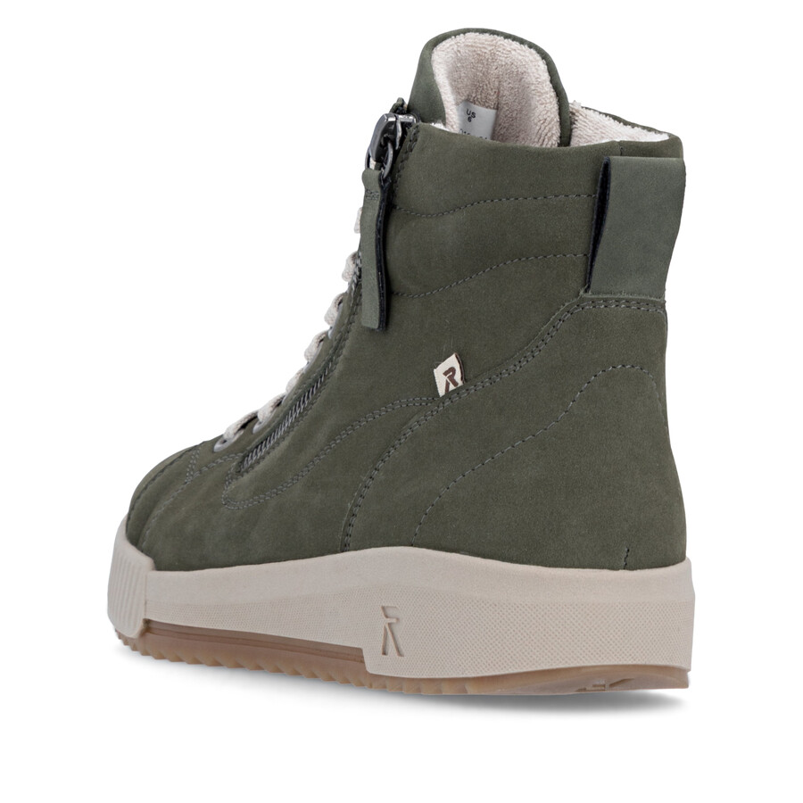 grüne damen-stiefel mit reißverschluss rieker sport w0164-54