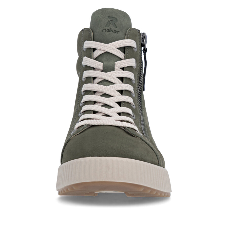 grüne damen-stiefel mit reißverschluss rieker sport w0164-54