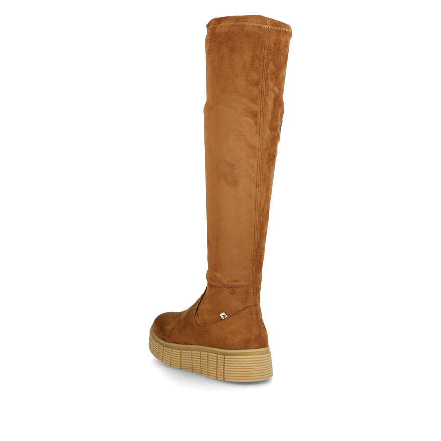 braune damen-stiefel mit reißverschluss rieker sport w1080-24