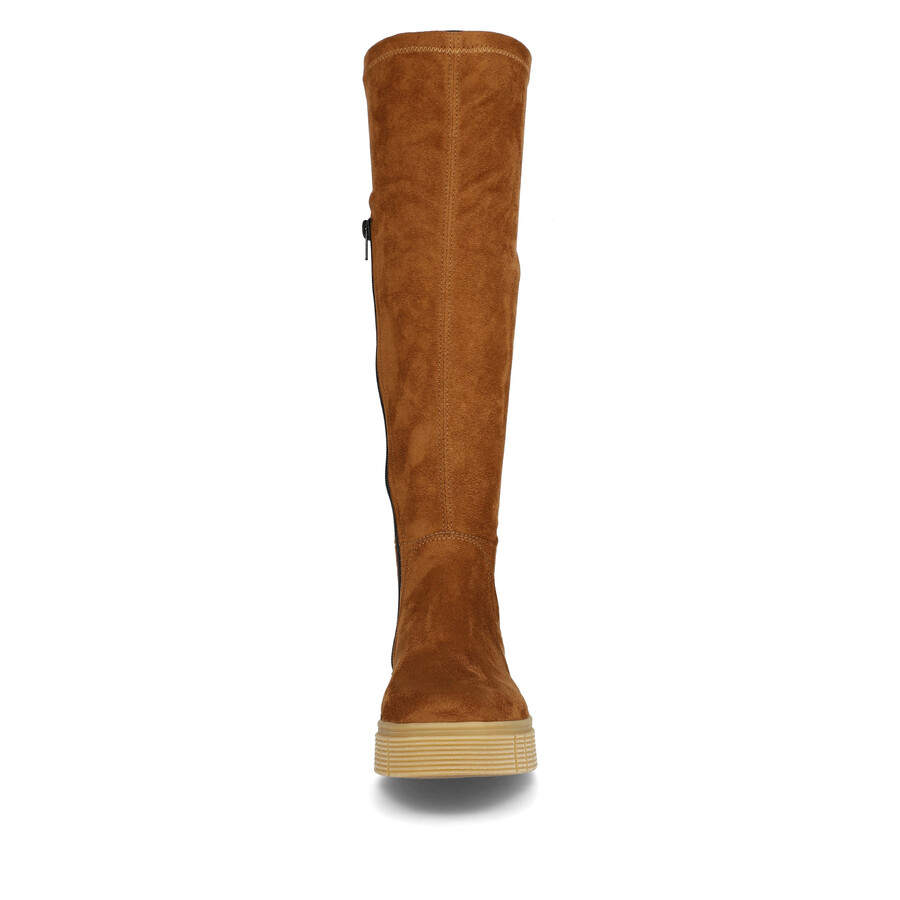braune damen-stiefel mit reißverschluss rieker sport w1080-24