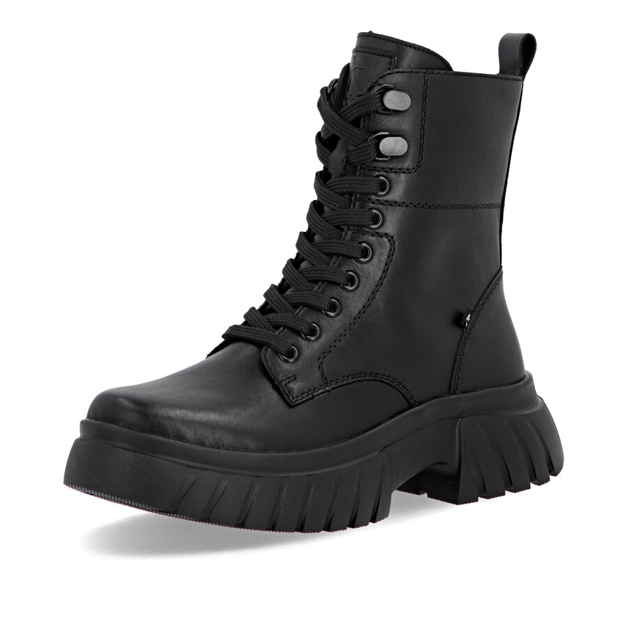 schwarze damen-stiefel mit reißverschluss rieker sport w1870-02